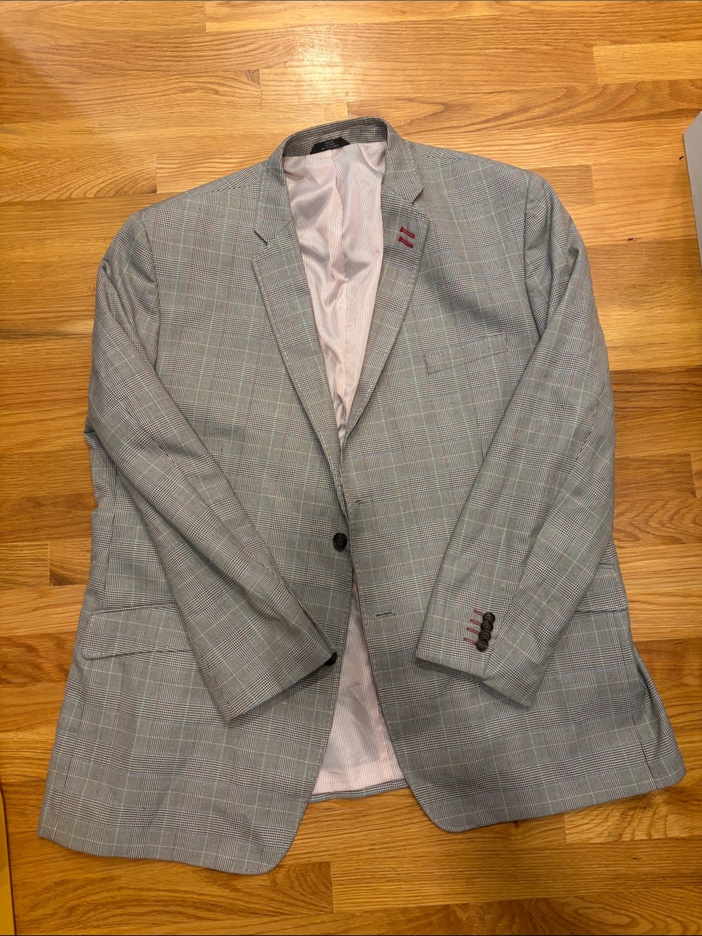 Haggar Light Gray Plaid Sport Coat